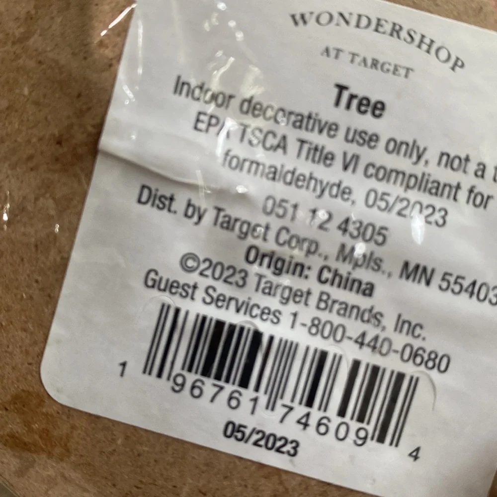 X3 Wondershop Plaid Fabric Christmas Tree with Wood Base‎ Figurine, NEW